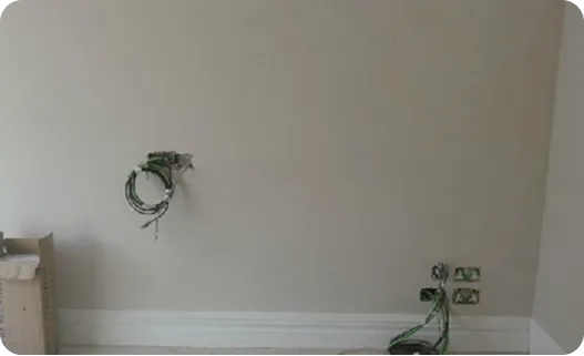 First-fix cabling left ready at socket and switch positions during a domestic rewire